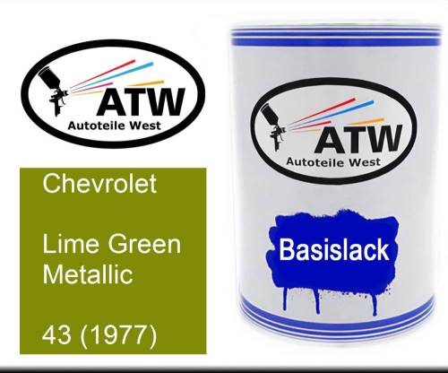 Chevrolet, Lime Green Metallic, 43 (1977): 500ml Lackdose, von ATW Autoteile West.